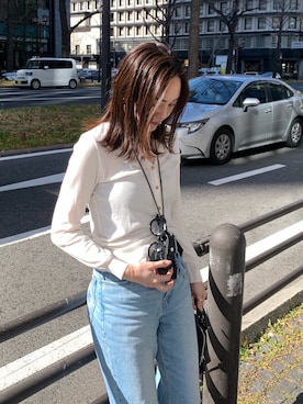 「IACUCCI（イアクッチ）の【予約】ヴィヴァーチェCERVO/ALCE/RUGA/SUEDE（その他小物、ブラック系）」を使った、hanaさん（レディース・160cm）の春コーディネート