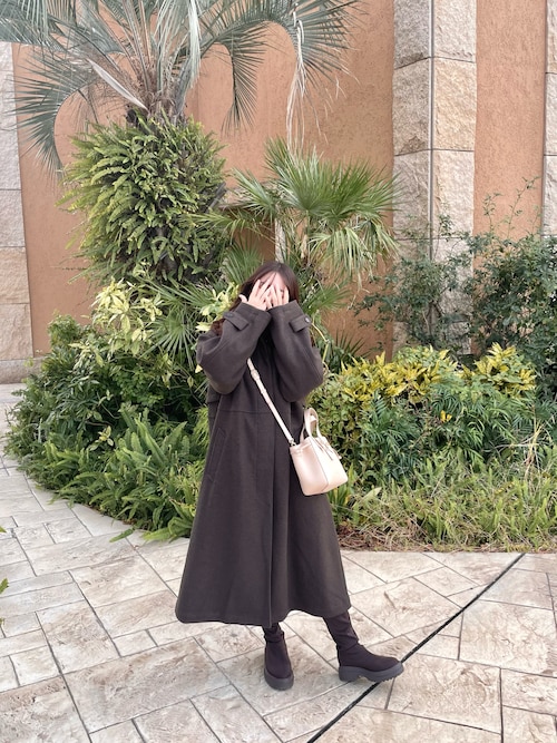 FREAK'S STORE メルトンライクウーリー 襟ボアステンカラーコート メルトンライクウーリー 襟ボアステンカラーコート｜フリークス