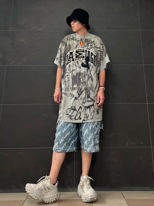 Tシャツに合う[バレンシアガ]ロゴ ハイカット レザースニーカー ブランド古着】ARENA OPAQUE アリーナ レザーハイカット