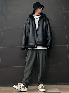 「GOOPiMADE」｜「アイテム（ダウンジャケット/コート）」を使った、harutoexplorerさん（メンズ・174cm）の冬コーディネート
