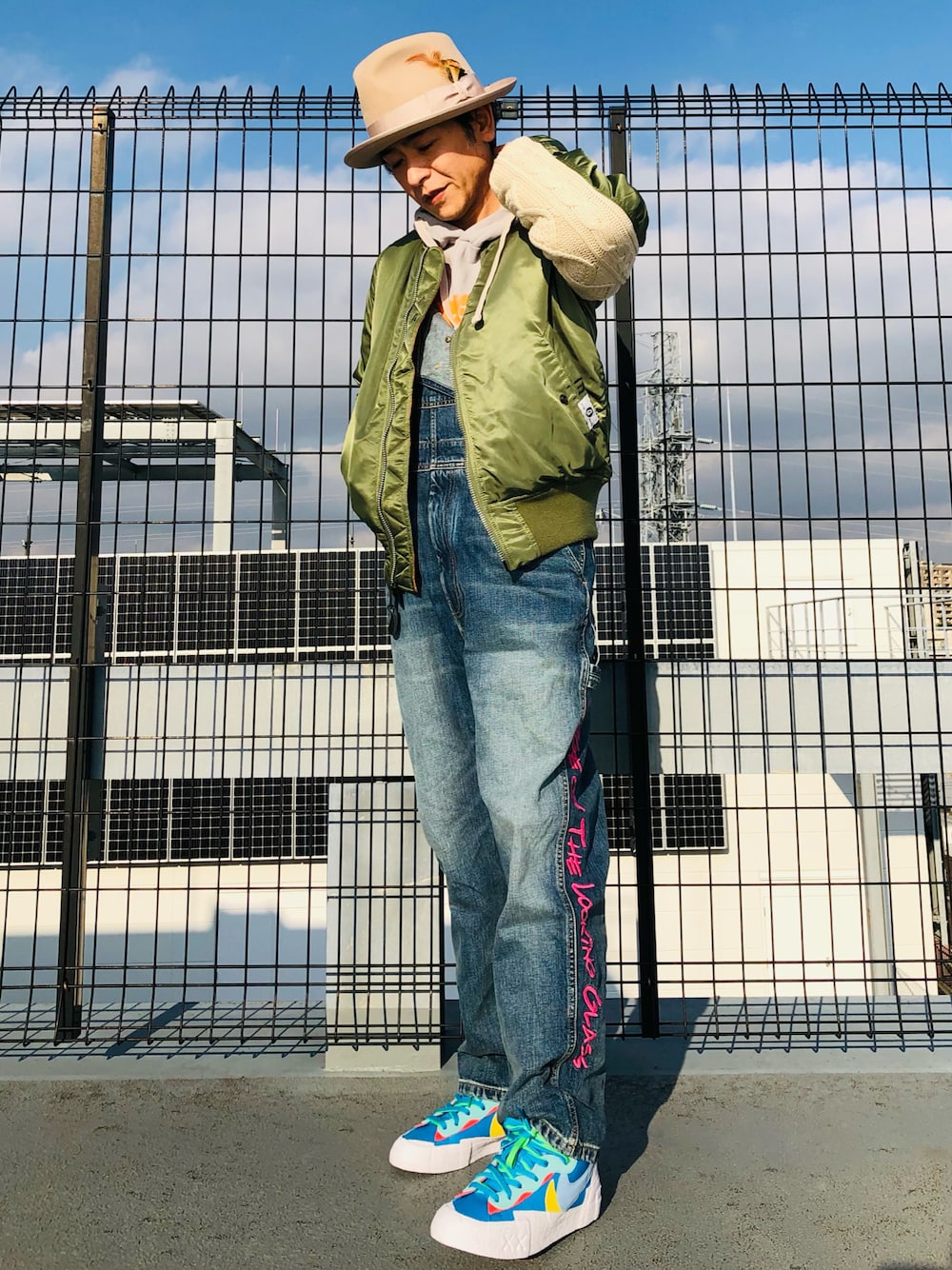 MA-1を使った「WINDANDSEA」のメンズ人気ファッションコーディネート