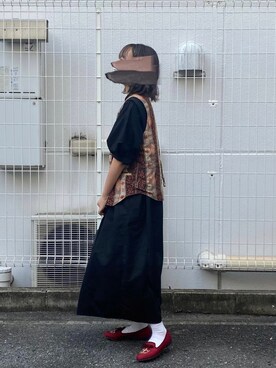 「古着女子」｜「アイテム（シャツワンピース）」を使った、🐤さん（レディース・160cm）の秋コーディネート