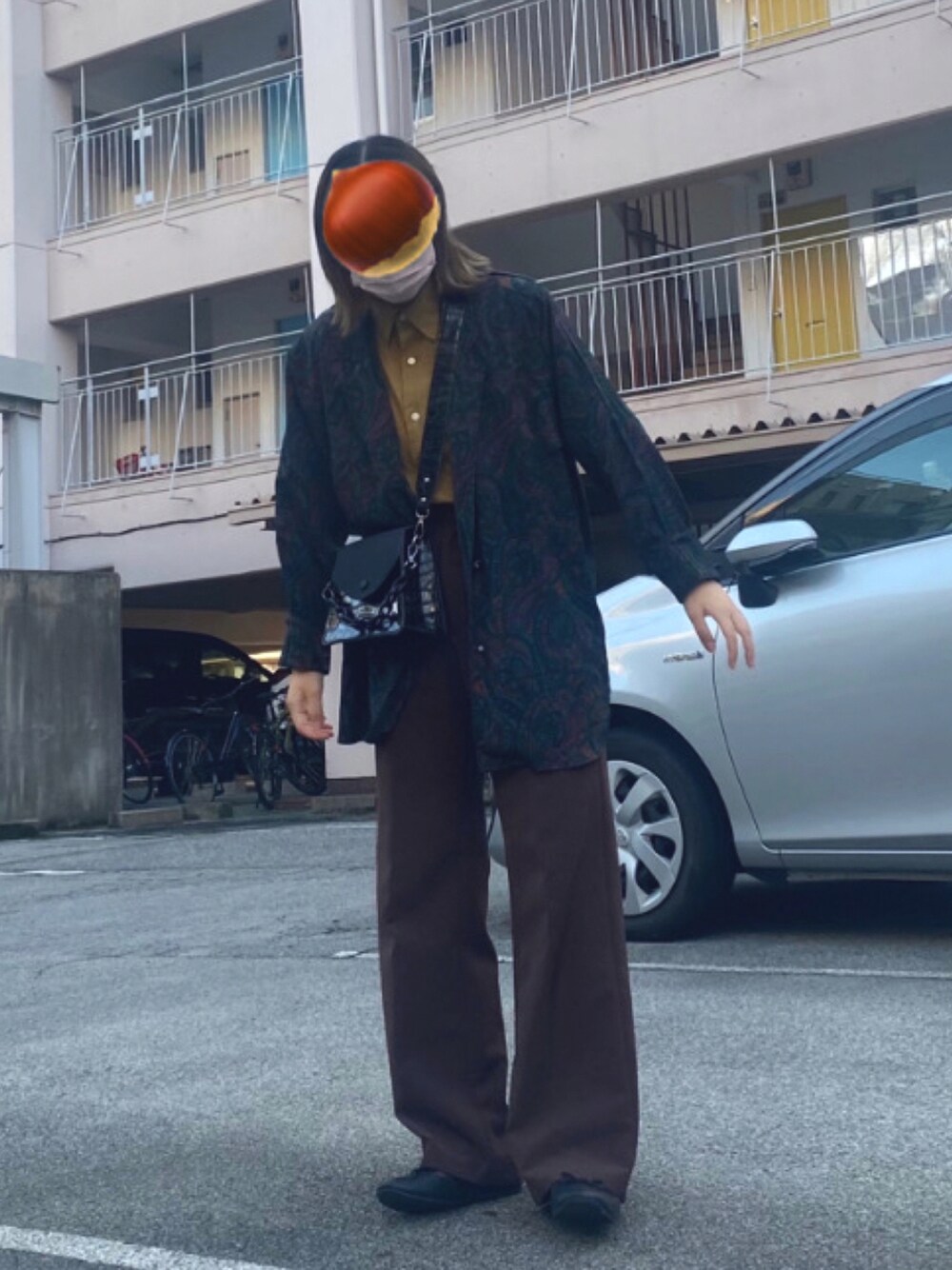 「古着、秋のコーデ、古着MIX、ootd、秋服、古着コーデ、秋コーデ、古着好きな人と繋がりたい、だから秋服が好き」｜「LOWRYS FARMのアイテム（バレエシューズ、ブラック系）」を使った、🐤さん（レディース・160cm）の秋コーディネートの1枚目の写真
