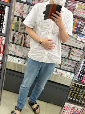 「EDWIN（エドウィン）のアイテム（サンダル）」を使った、アロウさん（メンズ・178cm）の夏コーディネート