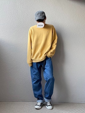 「コンバース ハイカット」｜「アイテム（キャップ）」を使った、ゆうくんさん（メンズ・169cm）の秋コーディネート