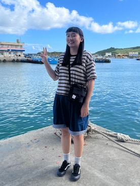 「hellolulu（ハロルル）のアイテム」を使った、Joanne 玖安さん（レディース・170cm）の夏コーディネート