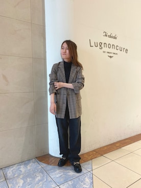 「秋」｜「アイテム（ノーカラージャケット）」を使った、e6さん（レディース・149cm）の秋コーディネート
