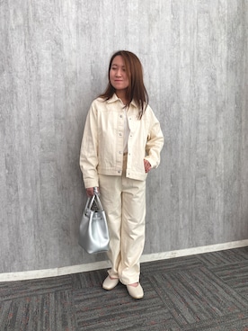 「Gジャン」｜「アイテム（ノーカラージャケット）」を使った、e6さん（レディース・149cm）の秋コーディネート