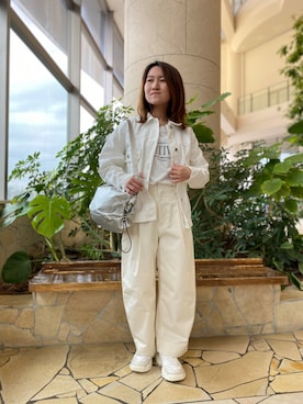 「シルバー」｜「アイテム（ノーカラージャケット）」を使った、e6さん（レディース・149cm）の春コーディネート