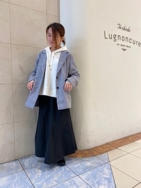「Te chichi TERRASSE（テチチテラス）のアイテム（ノーカラージャケット）」を使った、e6さん（レディース・149cm）の春コーディネート