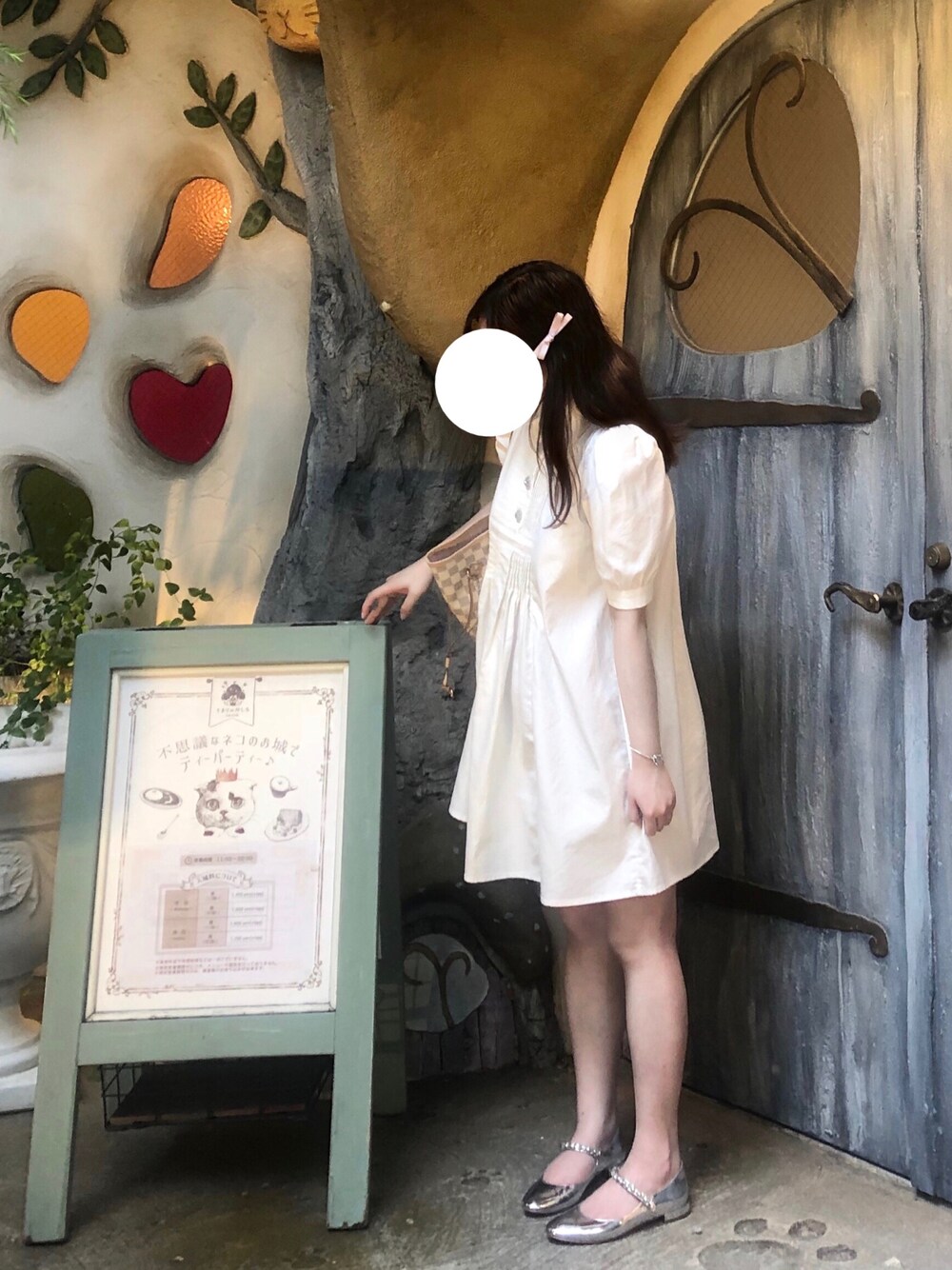 「MIMIUS ULULUのアイテム（チュニック、ホワイト系）」を使った、jiaoziさん（レディース・153cm）の夏コーディネートの1枚目の写真