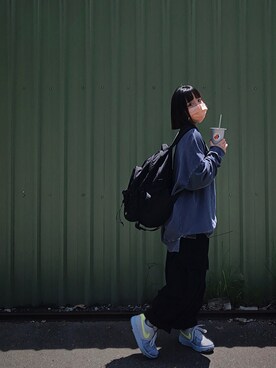 「palshoptaiwanのアイテム（パンツ、ブラック系）」を使った、creamlinさん（レディース）の夏コーディネート