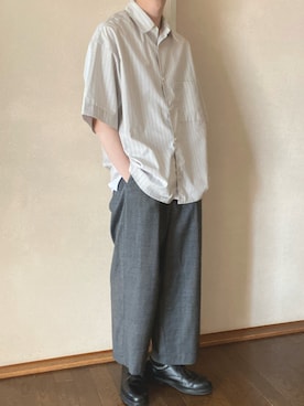 「ごきげんウィーク」｜「アイテム（スラックス）」を使った、有馬。さん（メンズ・165cm）の春コーディネート
