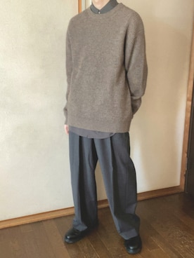 「リドム」｜「アイテム（スラックス）」を使った、有馬。さん（メンズ・165cm）の秋コーディネート