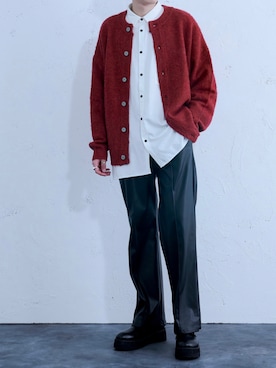 「Ellno Loset（エルノロゼット）のアイテム（カーディガン/ボレロ）」を使った、ellnolosetwearさん（メンズ・179cm）の秋コーディネート