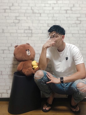 「ビーチサンダル」｜えびぽんずさん（メンズ・183cm・20代）の夏コーディネート