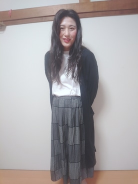 「AMERICAN HOLIC（アメリカンホリック）のアイテム（スカート、ブラック系）」を使った、えびさん（レディース・175cm）の秋コーディネート