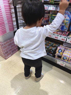 「petit main（プティマイン）のアイテム（スウェットパンツ）」を使った、cccchikako_17さん（キッズ・80cm）の秋コーディネート
