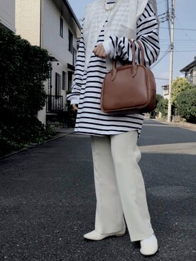「LOWRYS FARM（ローリーズファーム）のカラーフレアパンツ  892044（その他パンツ）」を使った、moさん（レディース・147cm）の秋コーディネート