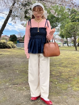 「titivate（ティティベイト）のアイテム」を使った、moさん（レディース・147cm）の春コーディネート