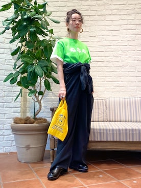 「アイテム（ブレスレット）」を使った、Kaho Oishiさん（レディース・150cm）の春コーディネート