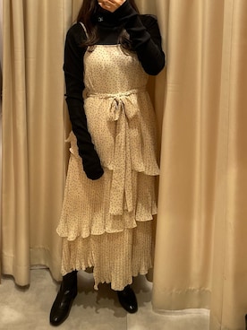 「one after another NICE CLAUP（ワンアフターアナザーナイスクラップ）のアイテム（ワンピース/ドレス）」を使った、べりこさん（レディース・157cm）の冬コーディネート