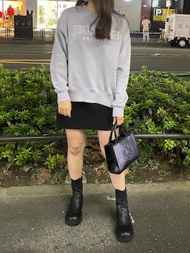 「one after another NICE CLAUP（ワンアフターアナザーナイスクラップ）のアイテム（スウェット）」を使った、べりこさん（レディース・157cm）の秋コーディネート