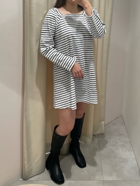 「one after another NICE CLAUP（ワンアフターアナザーナイスクラップ）のアイテム（ワンピース/ドレス）」を使った、べりこさん（レディース・157cm）の冬コーディネート