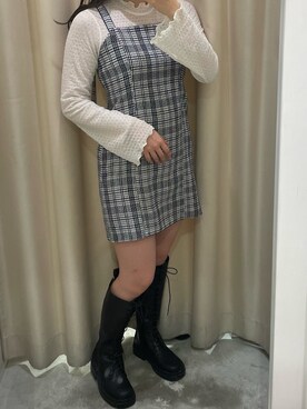 「one after another NICE CLAUP（ワンアフターアナザーナイスクラップ）のアイテム（ワンピース/ドレス）」を使った、べりこさん（レディース・157cm）の冬コーディネート