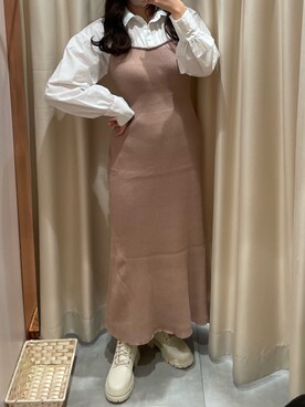 「one after another NICE CLAUP（ワンアフターアナザーナイスクラップ）のアイテム（ワンピース/ドレス）」を使った、べりこさん（レディース・157cm）の秋コーディネート