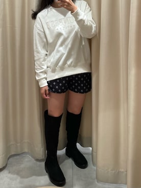 「one after another NICE CLAUP（ワンアフターアナザーナイスクラップ）のアイテム（スウェット）」を使った、べりこさん（レディース・157cm）の秋コーディネート