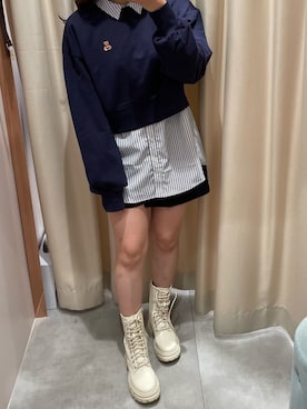 「one after another NICE CLAUP（ワンアフターアナザーナイスクラップ）のアイテム（スウェット）」を使った、べりこさん（レディース・157cm）の秋コーディネート