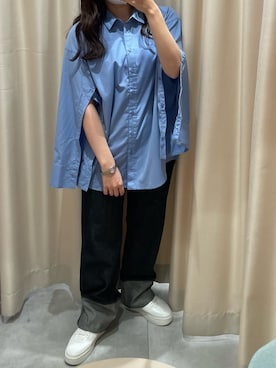 「one after another NICE CLAUP（ワンアフターアナザーナイスクラップ）のアイテム（デニムパンツ）」を使った、べりこさん（レディース・157cm）の秋コーディネート
