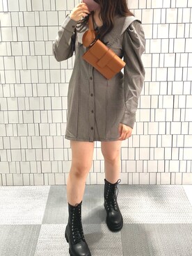「one after another NICE CLAUP（ワンアフターアナザーナイスクラップ）のアイテム（ワンピース/ドレス）」を使った、べりこさん（レディース・157cm）の秋コーディネート