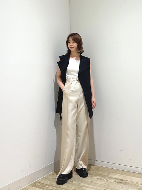 UNITED TOKYO ユナイテッドトウキョウ バイカラーコンビパンツ バイカラーコンビパンツ(1 BEIGE): : ウィメンズ｜UNITED TOKYO