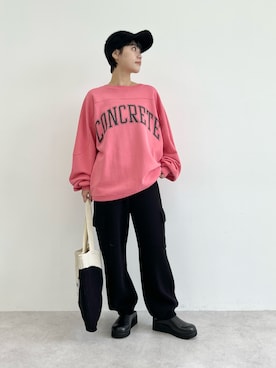 「シャギー」｜「アイテム（スウェット）」を使った、Ayano Satoさん（レディース・158cm）の秋コーディネート