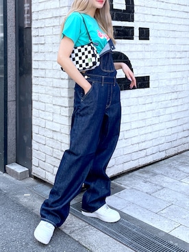 「x-girl_ootd」｜「アイテム（サロペット/オーバーオール）」を使った、moonlightxxさん（レディース・165cm）の夏コーディネート