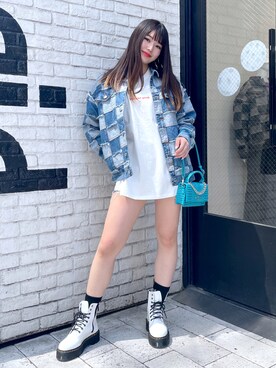 「x-girl_ootd」｜「アイテム（デニムジャケット）」を使った、moonlightxxさん（レディース・165cm）の春コーディネート