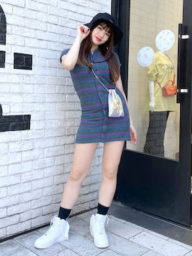 「x-girl_ootd」｜「アイテム（ワンピース/ドレス）」を使った、moonlightxxさん（レディース・165cm）の春コーディネート