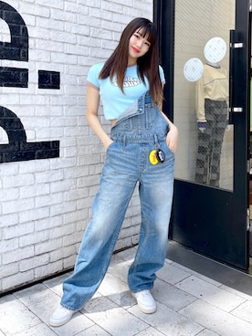 「x-girl_ootd」｜「アイテム（サロペット/オーバーオール）」を使った、moonlightxxさん（レディース・165cm）の春コーディネート