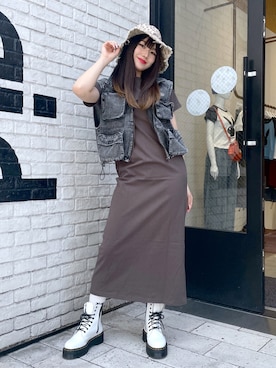 「x-girl_ootd」｜「アイテム（ワンピース/ドレス）」を使った、moonlightxxさん（レディース・165cm）の春コーディネート