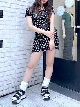 「x-girl_ootd」｜「アイテム（ワンピース/ドレス）」を使った、moonlightxxさん（レディース・165cm）の春コーディネート