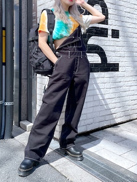 「x-girl_ootd」｜「アイテム（オールインワン・サロペット）」を使った、moonlightxxさん（レディース・165cm）の秋コーディネート