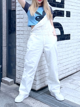 「x-girl_ootd」｜「アイテム（サロペット/オーバーオール）」を使った、moonlightxxさん（レディース・165cm）の夏コーディネート