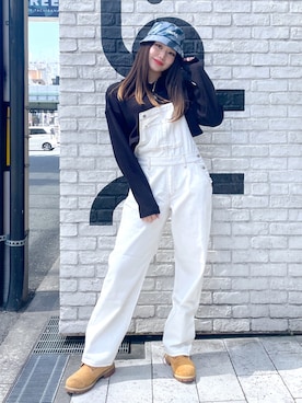 「x-girl_ootd」｜「アイテム（サロペット/オーバーオール）」を使った、moonlightxxさん（レディース・165cm）の春コーディネート