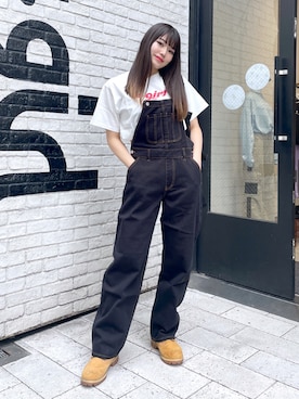 「x-girl_ootd」｜「アイテム（サロペット/オーバーオール）」を使った、moonlightxxさん（レディース・165cm）の春コーディネート