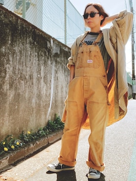 「KAPITAL（キャピタル）のアイテム（その他アウター）」を使った、YUKO.さん（レディース・153cm）の春コーディネート