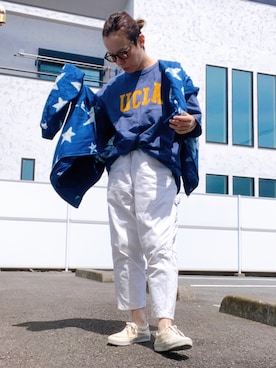 「KAPITAL（キャピタル）のアイテム（その他アウター）」を使った、YUKO.さん（レディース・153cm）の春コーディネート