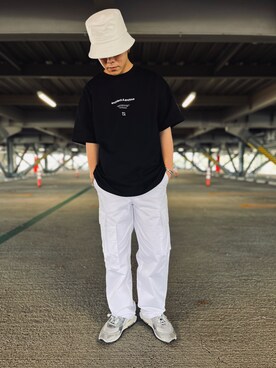 「WHITELAND（ホワイトランド）のアイテム（帽子）」を使った、yutaさん（メンズ・173cm）の夏コーディネート