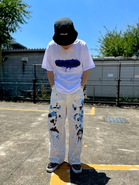 「WHITELAND（ホワイトランド）のアイテム（帽子）」を使った、yutaさん（メンズ・173cm）の夏コーディネート